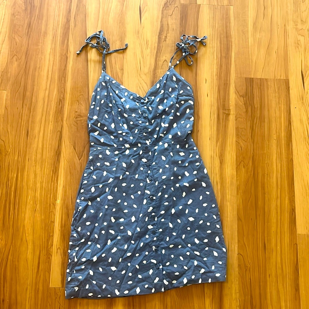 Abercrombie & Fitch blue leopard button print dress